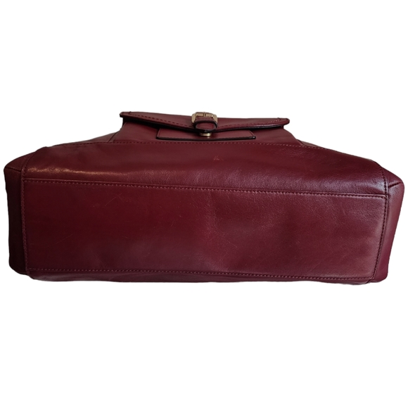 Coach Dark Red Wine Leather Charlie Hobo Purse Bag #57133E - Picture 8 of 11